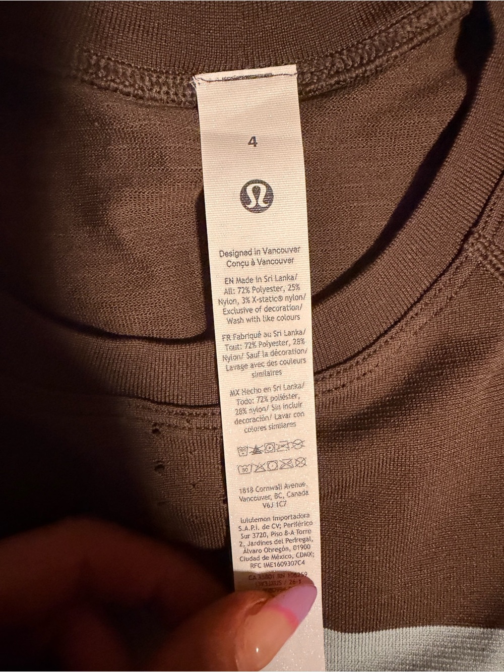 lululemon athletica Brown & White Striped Kids Athletic Tee - Picture 3 of 3